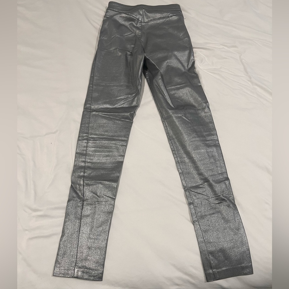 H&M silver metallic skinny pants size 6